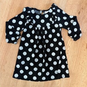 Zara soft polkadot dress black and white 2-3T